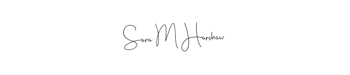 Use a signature maker to create a handwritten signature online. With this signature software, you can design (Andilay-7BmLP) your own signature for name Sara M Harshaw. Sara M Harshaw signature style 4 images and pictures png