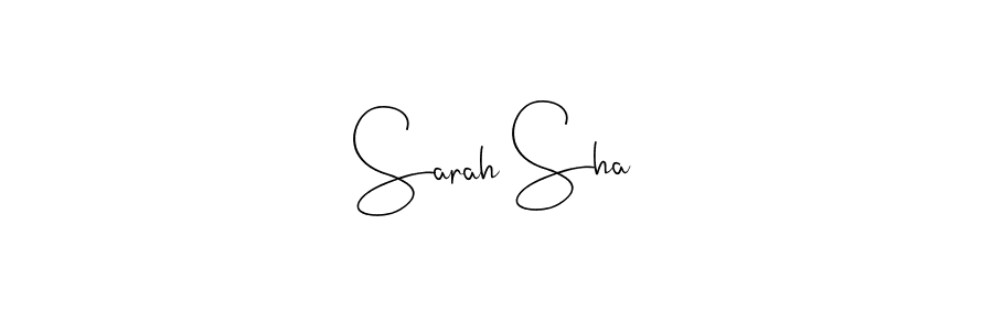 How to make Sarah Sha name signature. Use Andilay-7BmLP style for creating short signs online. This is the latest handwritten sign. Sarah Sha signature style 4 images and pictures png