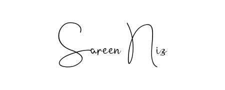 Elevate your brand with a stunning Sareen Niz eSignature. The Andilay-7BmLP style provides a balanced, flowing aesthetic for everyday signing. Sareen Niz signature style 4 images and pictures png