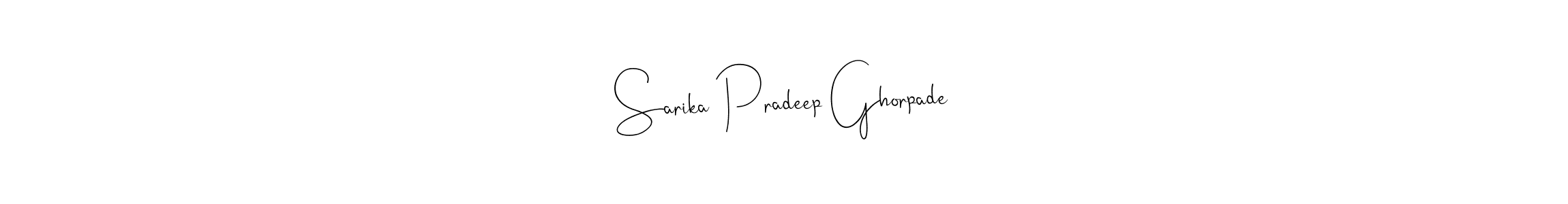 It looks lik you need a new signature style for name Sarika Pradeep Ghorpade. Design unique handwritten (Andilay-7BmLP) signature with our free signature maker in just a few clicks. Sarika Pradeep Ghorpade signature style 4 images and pictures png