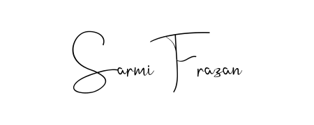 Give your name Sarmi Frazan an exquisite flair with the Andilay-7BmLP script font. Ideal for contracts, resumes, and formal letterheads. Sarmi Frazan signature style 4 images and pictures png