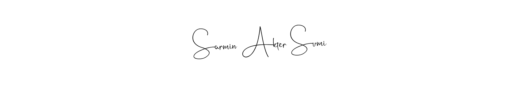 How to make Sarmin Akter Sumi signature? Andilay-7BmLP is a professional autograph style. Create handwritten signature for Sarmin Akter Sumi name. Sarmin Akter Sumi signature style 4 images and pictures png