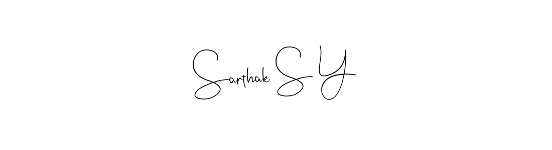 Also You can easily find your signature by using the search form. We will create Sarthak S Y name handwritten signature images for you free of cost using Andilay-7BmLP sign style. Sarthak S Y signature style 4 images and pictures png