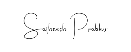 Designed for modern professionals: Satheesh Prabhu name signature crafted with Andilay-7BmLP script. Ready for digital PDF workflows. Satheesh Prabhu signature style 4 images and pictures png