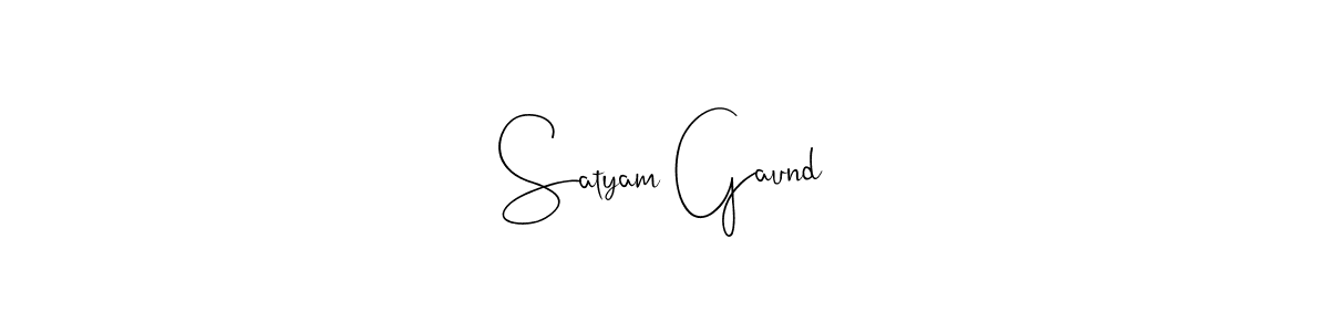 How to make Satyam Gaund name signature. Use Andilay-7BmLP style for creating short signs online. This is the latest handwritten sign. Satyam Gaund signature style 4 images and pictures png
