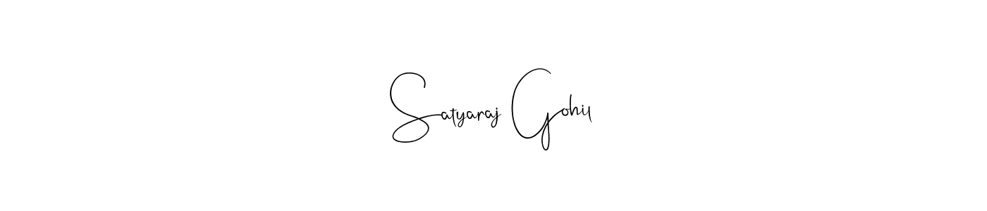 How to make Satyaraj Gohil name signature. Use Andilay-7BmLP style for creating short signs online. This is the latest handwritten sign. Satyaraj Gohil signature style 4 images and pictures png
