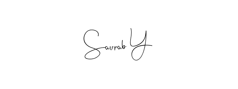 How to make Saurab Y name signature. Use Andilay-7BmLP style for creating short signs online. This is the latest handwritten sign. Saurab Y signature style 4 images and pictures png
