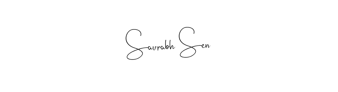 How to make Saurabh Sen name signature. Use Andilay-7BmLP style for creating short signs online. This is the latest handwritten sign. Saurabh Sen signature style 4 images and pictures png