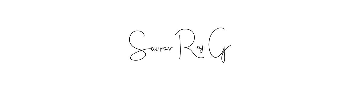 You should practise on your own different ways (Andilay-7BmLP) to write your name (Saurav Raj G) in signature. don't let someone else do it for you. Saurav Raj G signature style 4 images and pictures png