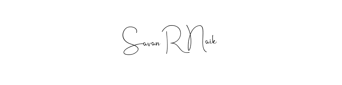 The best way (Andilay-7BmLP) to make a short signature is to pick only two or three words in your name. The name Savan R Naik include a total of six letters. For converting this name. Savan R Naik signature style 4 images and pictures png