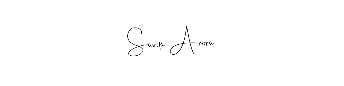 Savita Arora stylish signature style. Best Handwritten Sign (Andilay-7BmLP) for my name. Handwritten Signature Collection Ideas for my name Savita Arora. Savita Arora signature style 4 images and pictures png