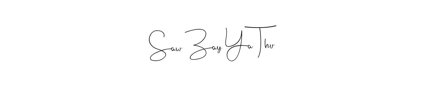 This is the best signature style for the Saw Zay Ya Thu name. Also you like these signature font (Andilay-7BmLP). Mix name signature. Saw Zay Ya Thu signature style 4 images and pictures png