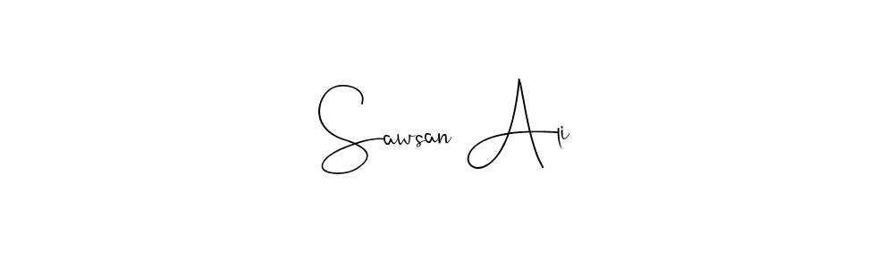 if you are searching for the best signature style for your name Sawsan Ali. so please give up your signature search. here we have designed multiple signature styles  using Andilay-7BmLP. Sawsan Ali signature style 4 images and pictures png