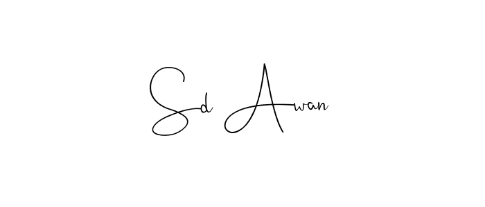 if you are searching for the best signature style for your name Sd Awan. so please give up your signature search. here we have designed multiple signature styles  using Andilay-7BmLP. Sd Awan signature style 4 images and pictures png