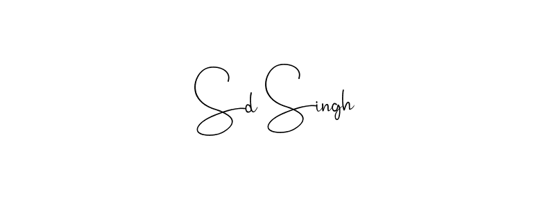 How to make Sd Singh name signature. Use Andilay-7BmLP style for creating short signs online. This is the latest handwritten sign. Sd Singh signature style 4 images and pictures png