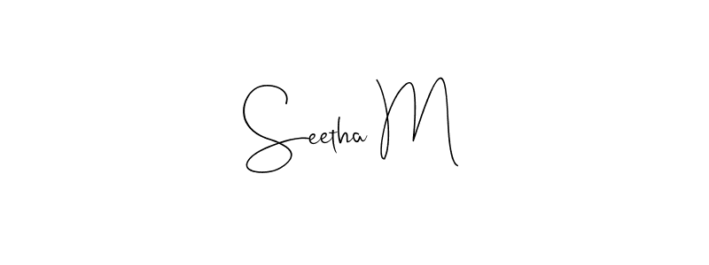 It looks lik you need a new signature style for name Seetha M. Design unique handwritten (Andilay-7BmLP) signature with our free signature maker in just a few clicks. Seetha M signature style 4 images and pictures png