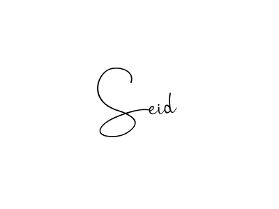 How to make Seid name signature. Use Andilay-7BmLP style for creating short signs online. This is the latest handwritten sign. Seid signature style 4 images and pictures png
