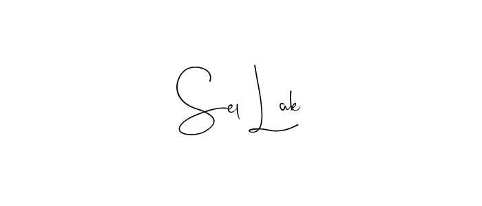 How to make Sel Lak name signature. Use Andilay-7BmLP style for creating short signs online. This is the latest handwritten sign. Sel Lak signature style 4 images and pictures png