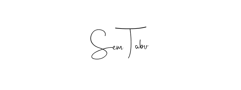 Similarly Andilay-7BmLP is the best handwritten signature design. Signature creator online .You can use it as an online autograph creator for name Sem Tabu. Sem Tabu signature style 4 images and pictures png