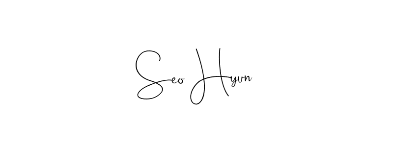 How to make Seo Hyun name signature. Use Andilay-7BmLP style for creating short signs online. This is the latest handwritten sign. Seo Hyun signature style 4 images and pictures png