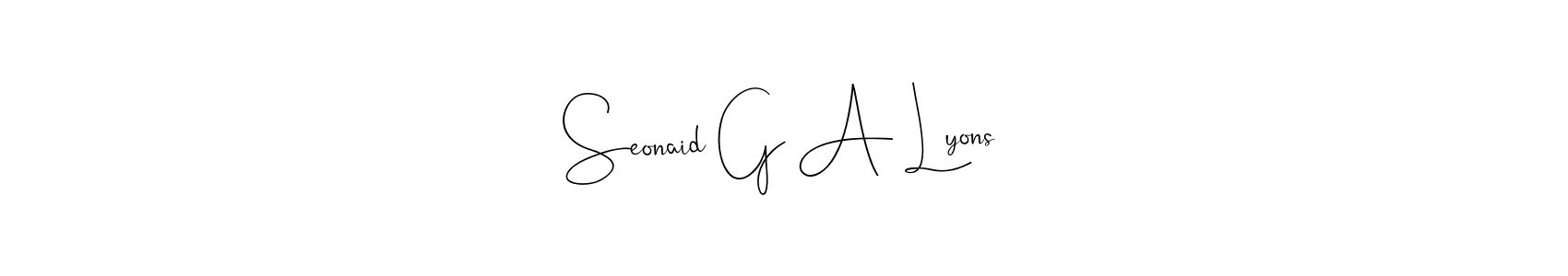 You should practise on your own different ways (Andilay-7BmLP) to write your name (Seonaid G A Lyons) in signature. don't let someone else do it for you. Seonaid G A Lyons signature style 4 images and pictures png