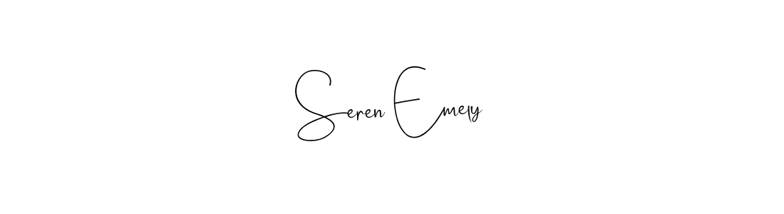 The best way (Andilay-7BmLP) to make a short signature is to pick only two or three words in your name. The name Seren Emely include a total of six letters. For converting this name. Seren Emely signature style 4 images and pictures png