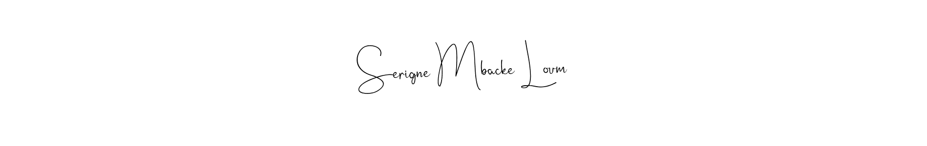Create a beautiful signature design for name Serigne Mbacke Loum. With this signature (Andilay-7BmLP) fonts, you can make a handwritten signature for free. Serigne Mbacke Loum signature style 4 images and pictures png
