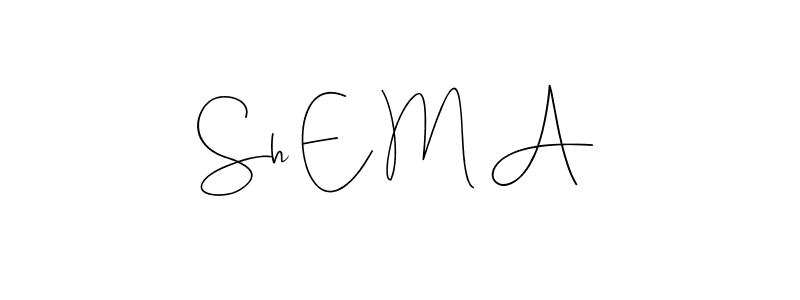 if you are searching for the best signature style for your name Sh E M A. so please give up your signature search. here we have designed multiple signature styles  using Andilay-7BmLP. Sh E M A signature style 4 images and pictures png