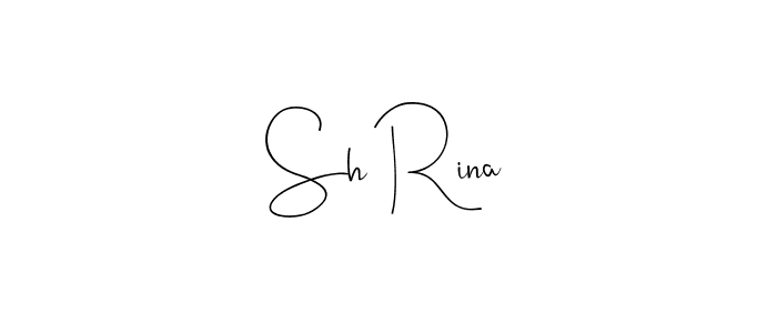 How to make Sh Rina name signature. Use Andilay-7BmLP style for creating short signs online. This is the latest handwritten sign. Sh Rina signature style 4 images and pictures png