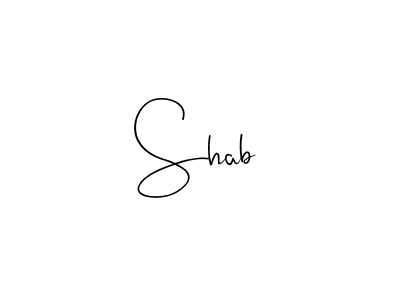 Make a beautiful signature design for name Shab. With this signature (Andilay-7BmLP) style, you can create a handwritten signature for free. Shab signature style 4 images and pictures png