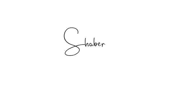 Make a beautiful signature design for name Shaber. With this signature (Andilay-7BmLP) style, you can create a handwritten signature for free. Shaber signature style 4 images and pictures png