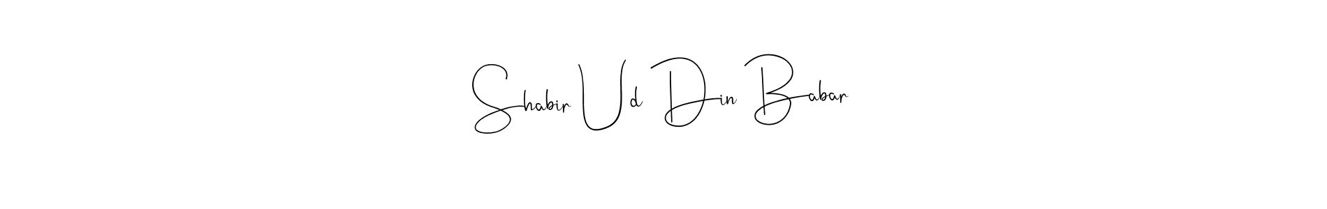 How to Draw Shabir Ud Din Babar signature style? Andilay-7BmLP is a latest design signature styles for name Shabir Ud Din Babar. Shabir Ud Din Babar signature style 4 images and pictures png