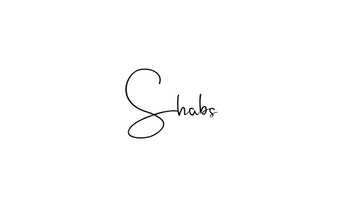 Make a beautiful signature design for name Shabs. With this signature (Andilay-7BmLP) style, you can create a handwritten signature for free. Shabs signature style 4 images and pictures png