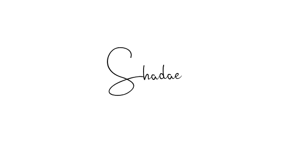 if you are searching for the best signature style for your name Shadae. so please give up your signature search. here we have designed multiple signature styles  using Andilay-7BmLP. Shadae signature style 4 images and pictures png