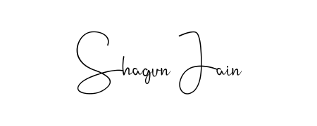 Achieve flawless digital penmanship with Shagun Jain name in Andilay-7BmLP font. The perfect tool for creating online signatures. Shagun Jain signature style 4 images and pictures png