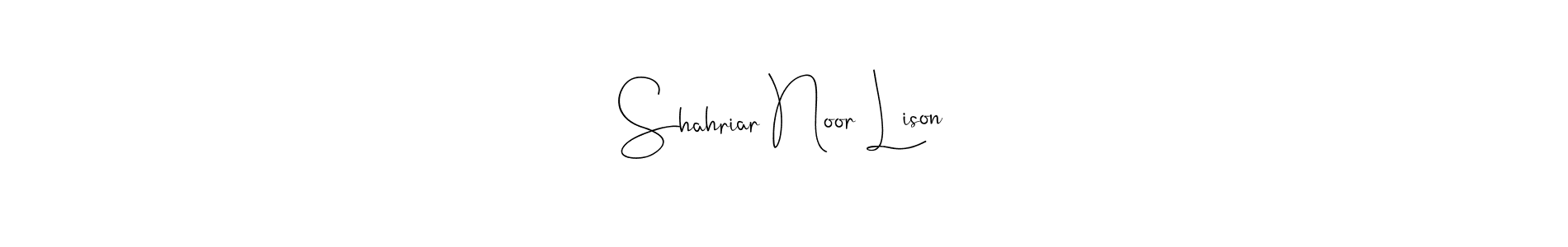 Similarly Andilay-7BmLP is the best handwritten signature design. Signature creator online .You can use it as an online autograph creator for name Shahriar Noor Lison. Shahriar Noor Lison signature style 4 images and pictures png