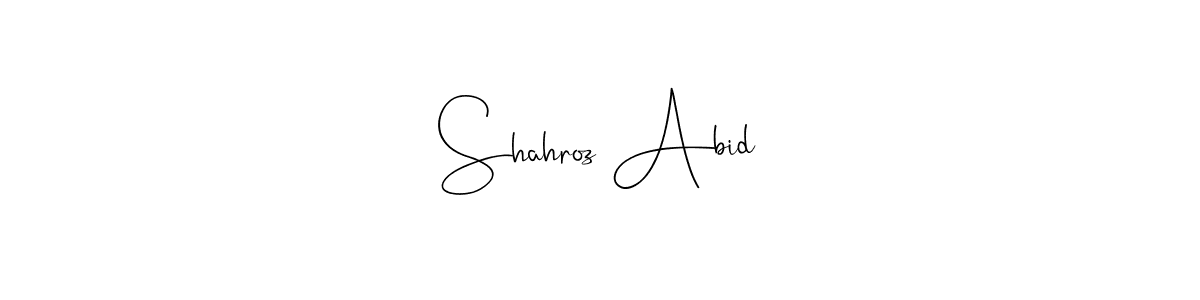 Andilay-7BmLP is a professional signature style that is perfect for those who want to add a touch of class to their signature. It is also a great choice for those who want to make their signature more unique. Get Shahroz Abid name to fancy signature for free. Shahroz Abid signature style 4 images and pictures png