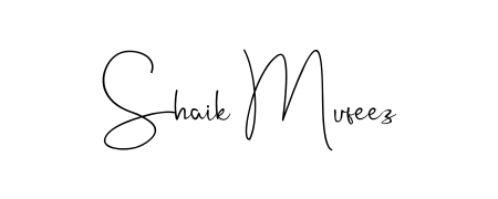 A modern signature idea for name Shaik Mufeez using Andilay-7BmLP font. Clean strokes and elegant curves make it stand out instantly. Shaik Mufeez signature style 4 images and pictures png