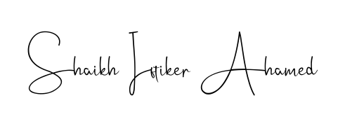 Give your name Shaikh Iftiker Ahamed an exquisite flair with the Andilay-7BmLP script font. Ideal for contracts, resumes, and formal letterheads. Shaikh Iftiker Ahamed signature style 4 images and pictures png
