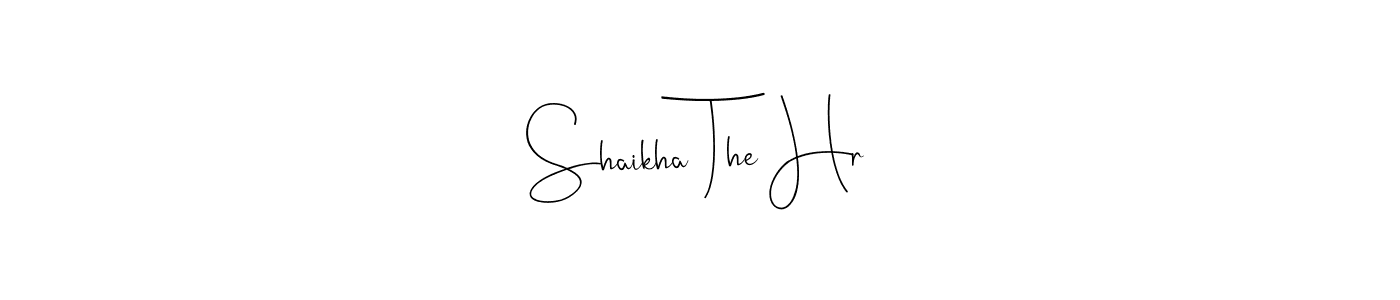 Create a beautiful signature design for name Shaikha The Hr. With this signature (Andilay-7BmLP) fonts, you can make a handwritten signature for free. Shaikha The Hr signature style 4 images and pictures png