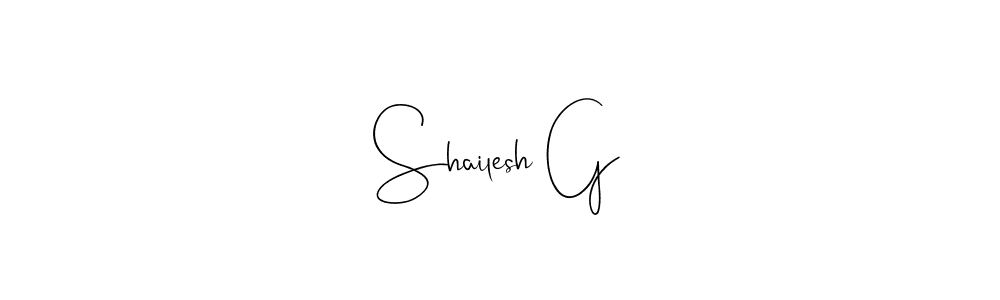 Make a beautiful signature design for name Shailesh G. With this signature (Andilay-7BmLP) style, you can create a handwritten signature for free. Shailesh G signature style 4 images and pictures png