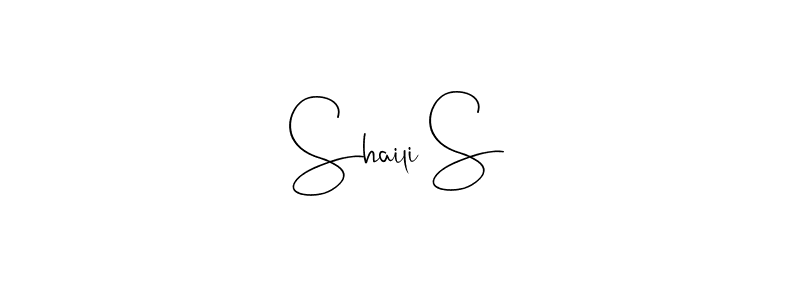 Also You can easily find your signature by using the search form. We will create Shaili S name handwritten signature images for you free of cost using Andilay-7BmLP sign style. Shaili S signature style 4 images and pictures png