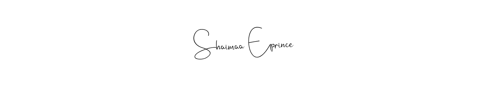 Andilay-7BmLP is a professional signature style that is perfect for those who want to add a touch of class to their signature. It is also a great choice for those who want to make their signature more unique. Get Shaimaa Elprince name to fancy signature for free. Shaimaa Elprince signature style 4 images and pictures png