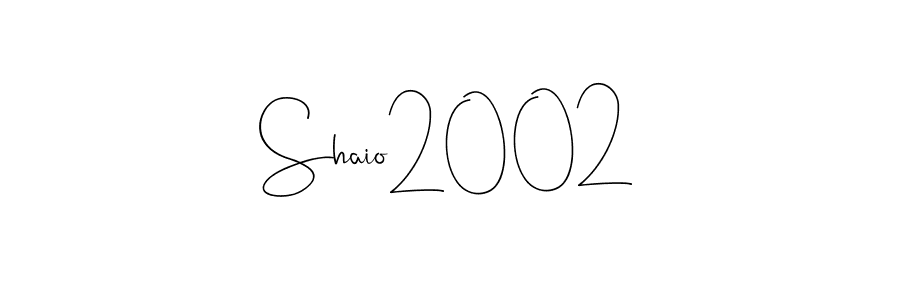 Andilay-7BmLP is a professional signature style that is perfect for those who want to add a touch of class to their signature. It is also a great choice for those who want to make their signature more unique. Get Shaio2002 name to fancy signature for free. Shaio2002 signature style 4 images and pictures png