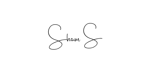 How to make Sham S name signature. Use Andilay-7BmLP style for creating short signs online. This is the latest handwritten sign. Sham S signature style 4 images and pictures png