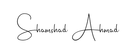 Explore multiple handwriting variations for Shamshad Ahmad including this stunning Andilay-7BmLP design. Free to use across all platforms. Shamshad Ahmad signature style 4 images and pictures png