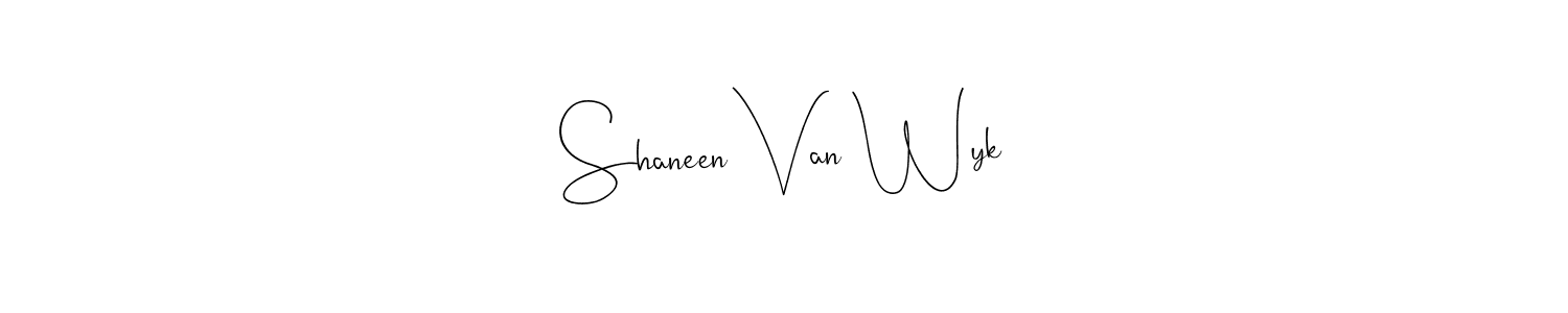 Create a beautiful signature design for name Shaneen Van Wyk. With this signature (Andilay-7BmLP) fonts, you can make a handwritten signature for free. Shaneen Van Wyk signature style 4 images and pictures png