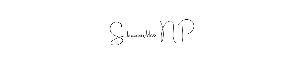 How to make Shanmukha N P signature? Andilay-7BmLP is a professional autograph style. Create handwritten signature for Shanmukha N P name. Shanmukha N P signature style 4 images and pictures png