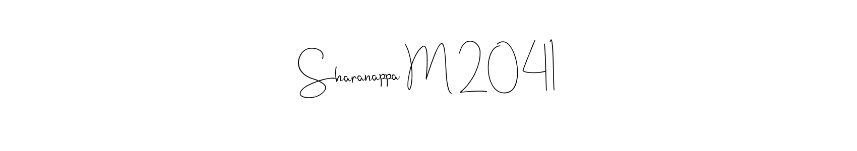 How to make Sharanappa M 2041 name signature. Use Andilay-7BmLP style for creating short signs online. This is the latest handwritten sign. Sharanappa M 2041 signature style 4 images and pictures png