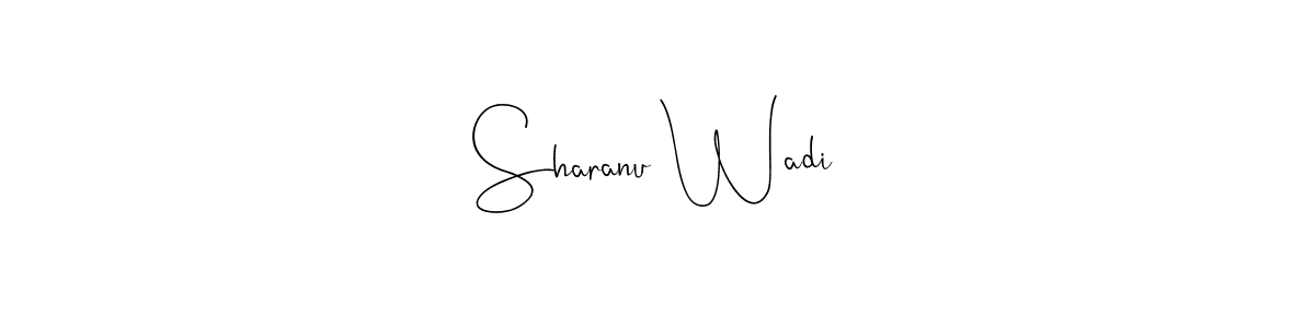 Andilay-7BmLP is a professional signature style that is perfect for those who want to add a touch of class to their signature. It is also a great choice for those who want to make their signature more unique. Get Sharanu Wadi name to fancy signature for free. Sharanu Wadi signature style 4 images and pictures png